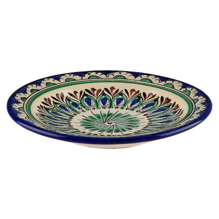Тарелка плоская Риштанская Керамика 17 см. синяя в Пскове