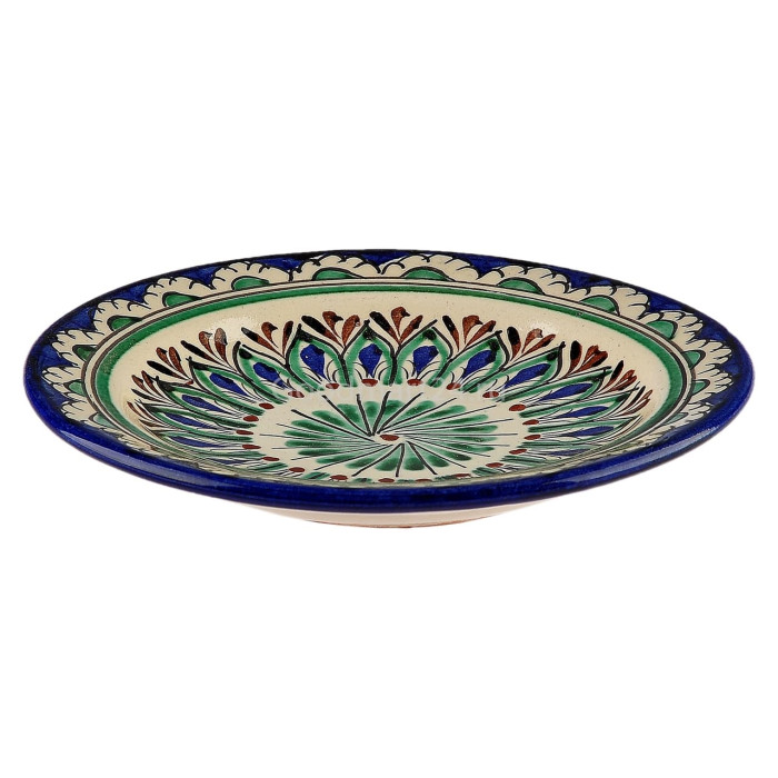 Тарелка плоская Риштанская Керамика 17 см. синяя в Пскове